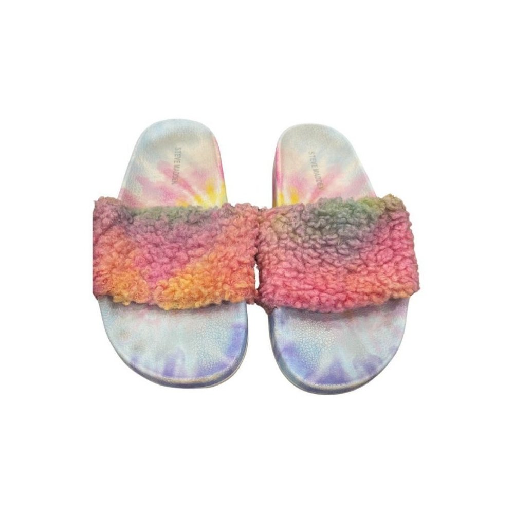Steve Madden Pink Faux Fur Slide Sandals